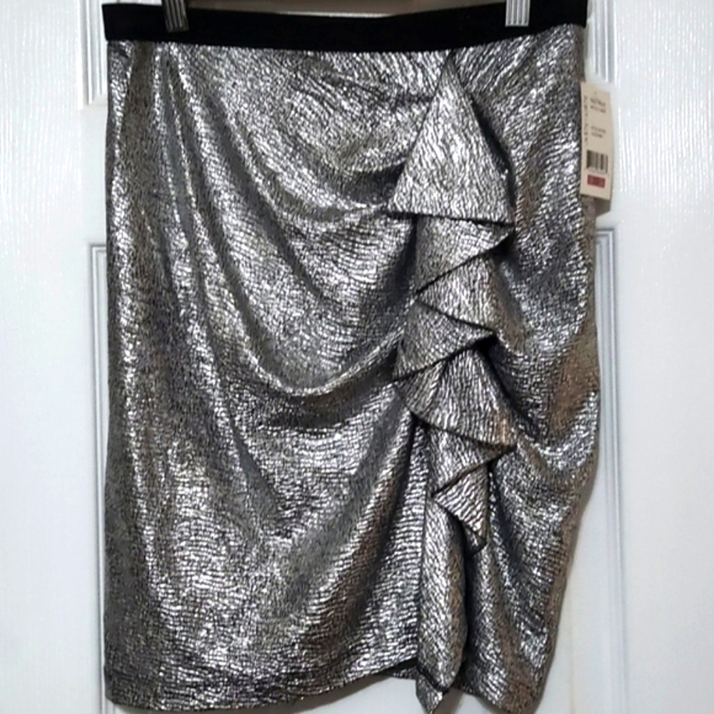 Nwt Karen Kane Sz XS Metallic Skirt
